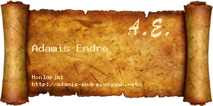 Adamis Endre névjegykártya