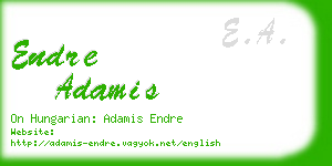 endre adamis business card